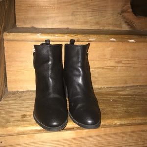 Black side zipper detail ankle boots